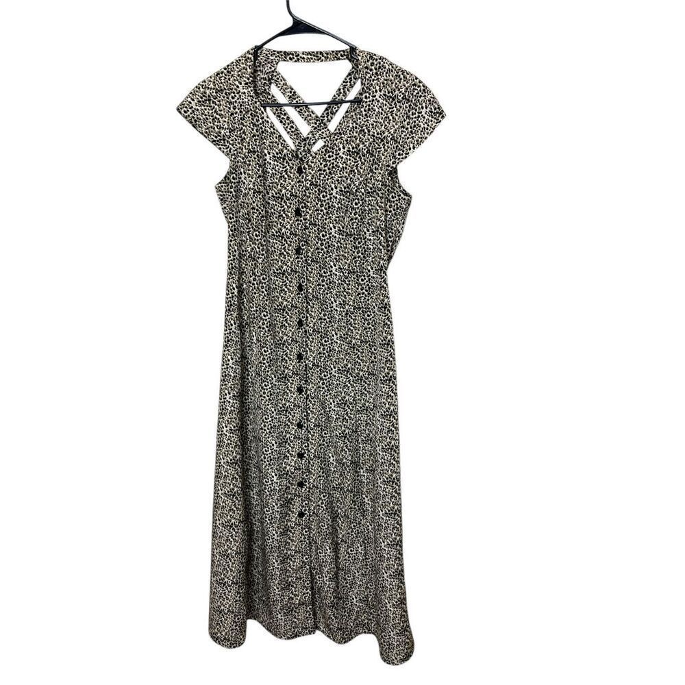 Vintage Y2K 90's J.B.S. Ltd Women's Dress Animal Print Strappy Back Size 8